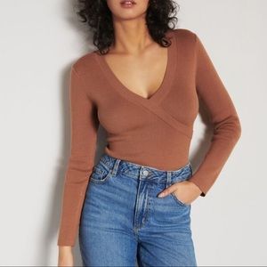 Dynamite Wrap Sweater Bodysuit